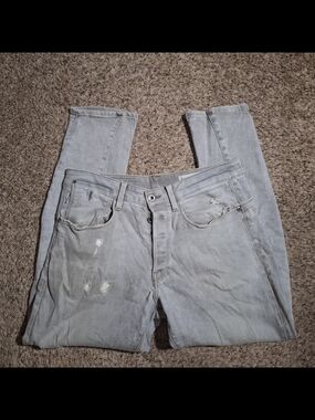 G-Star Raw Type-C 3D Tapered Distressed Grey Jeans - Size 32